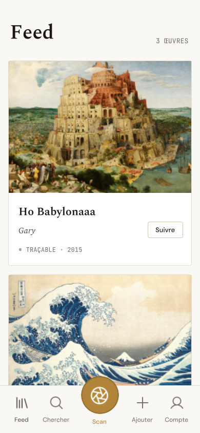 Écran de l'app Tableo